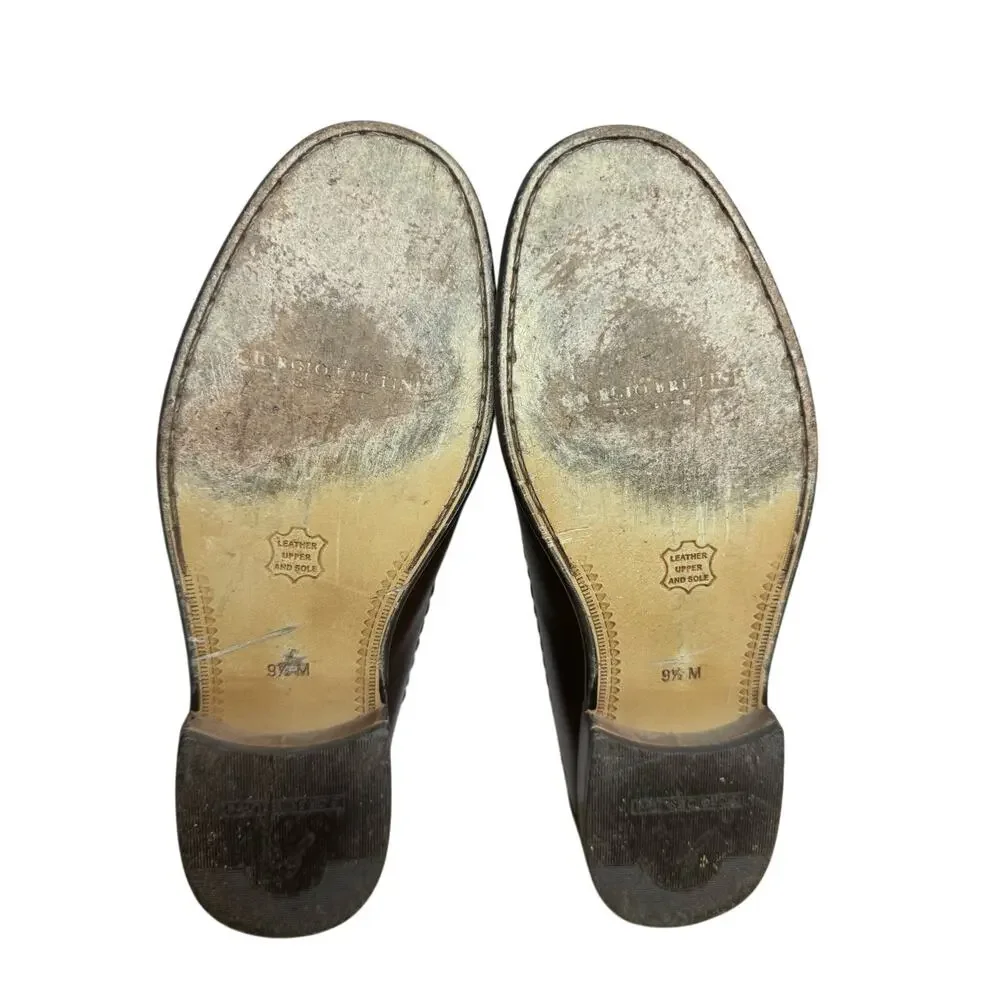 Giorgio Brutini Men's 9.5M Brown Leather‎ Loafers Made in Brazil Casual Dress